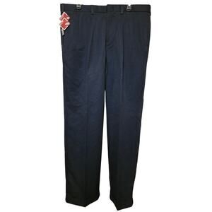 Dockers Relaxed Golf Pants Men 38x32 Black‎ Pleated Cuffs Polyester NWT